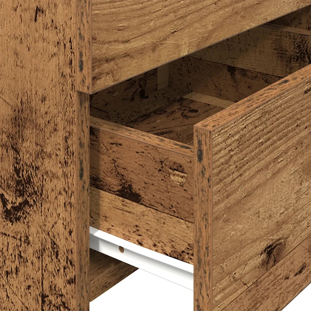 Comodini 2 pz con 2 cassetti in legno vecchio 40x36,5x62 cm 858647