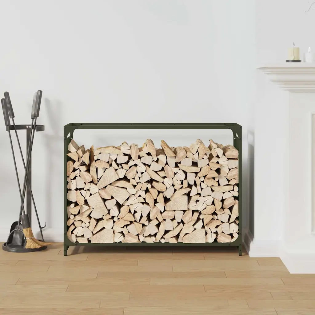 Rastrelliera per Legna da Ardere Verde Oliva 90x28x65 cm CFW9866622