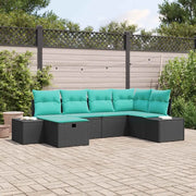 Set Divano da Giardino 6 pz Nero polyrattan 3359385