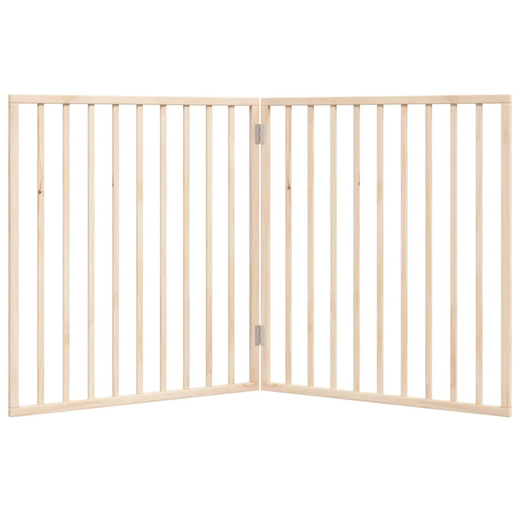 Cancelletto per cani pieghevole 2 pannelli 160 cm in legno di pioppo 352178