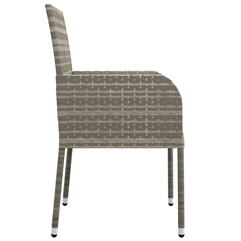 Sedie da Giardino con Cuscini 2 pz in Polyrattan Grigie 319886