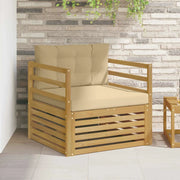 Divano da esterno-Divano da Giardino Bianco e Beige 372977