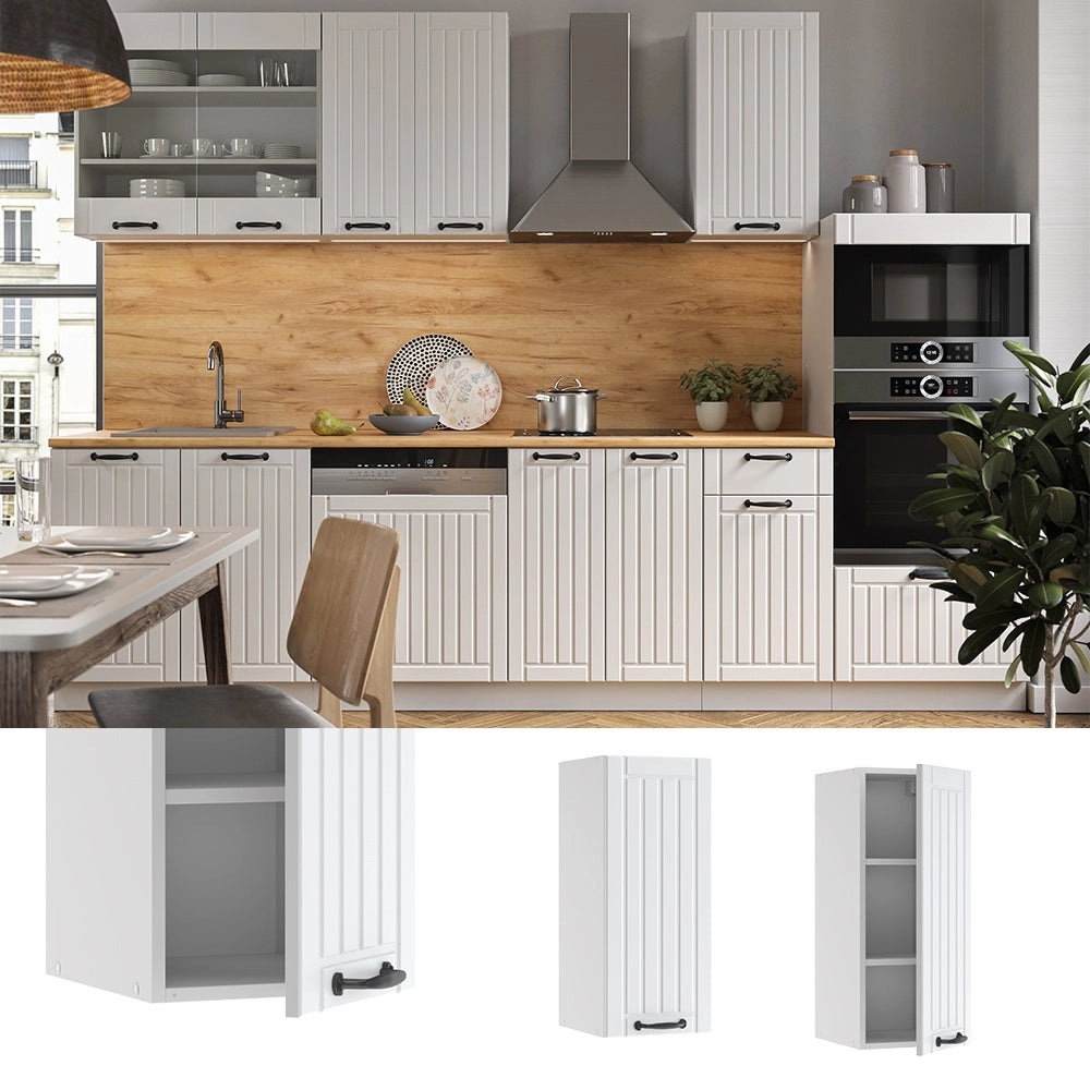 Pensile da cucina Fame-Line Bianco rustico/Bianco 30 cm Vicco