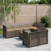 Divano 7 Posti da Giardino con Cuscini Aspetto Rattan PP 3444156
