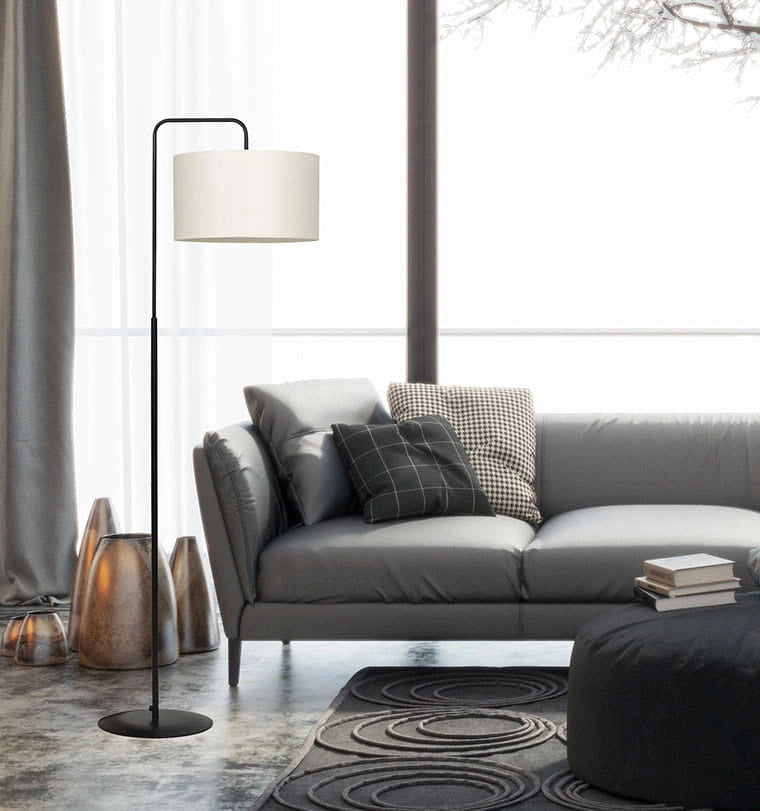 Lampada da terra Emibig Trapo nera/ecru E27 150 cm