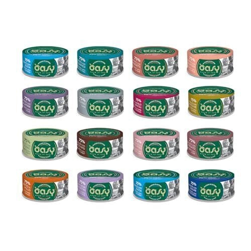 Oasy More Love cibo umido naturale per Gatti adulti. Confezione risparmio da ... flavor: POLLO FEGATO, size: 70grx24