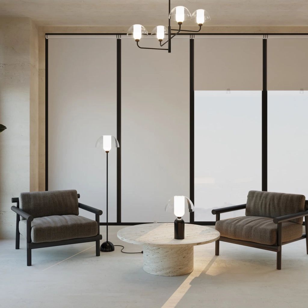 Maytoni Lampada da terra moderna Memory 1 luce E14 nero metallo ceramica