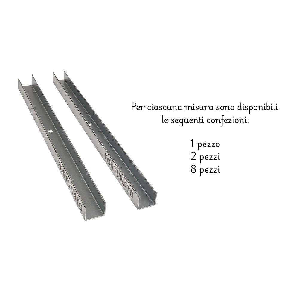 Guida u standard 1 m profilo preforato sp 0,6 mm per cartongesso *** pezzi 2, misure 28 x 16 x 28 mm, confezione 1