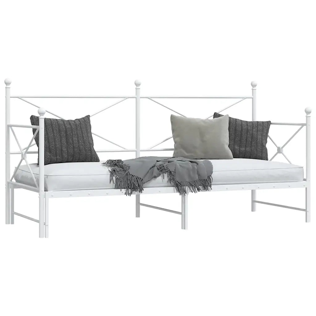 Divano letto | Sof¨¤ letto | Letto singolo Estraibile senza Materasso Bianco 75x190cm Acciaio