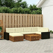Set di divani da esterno con cuscino 7 pcs Naturale e Crema 3383603