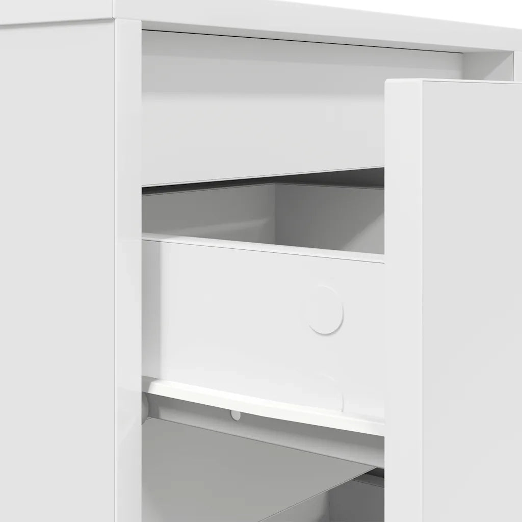 Comodini con Luci LED Bianco 38x34x65 cm 861301