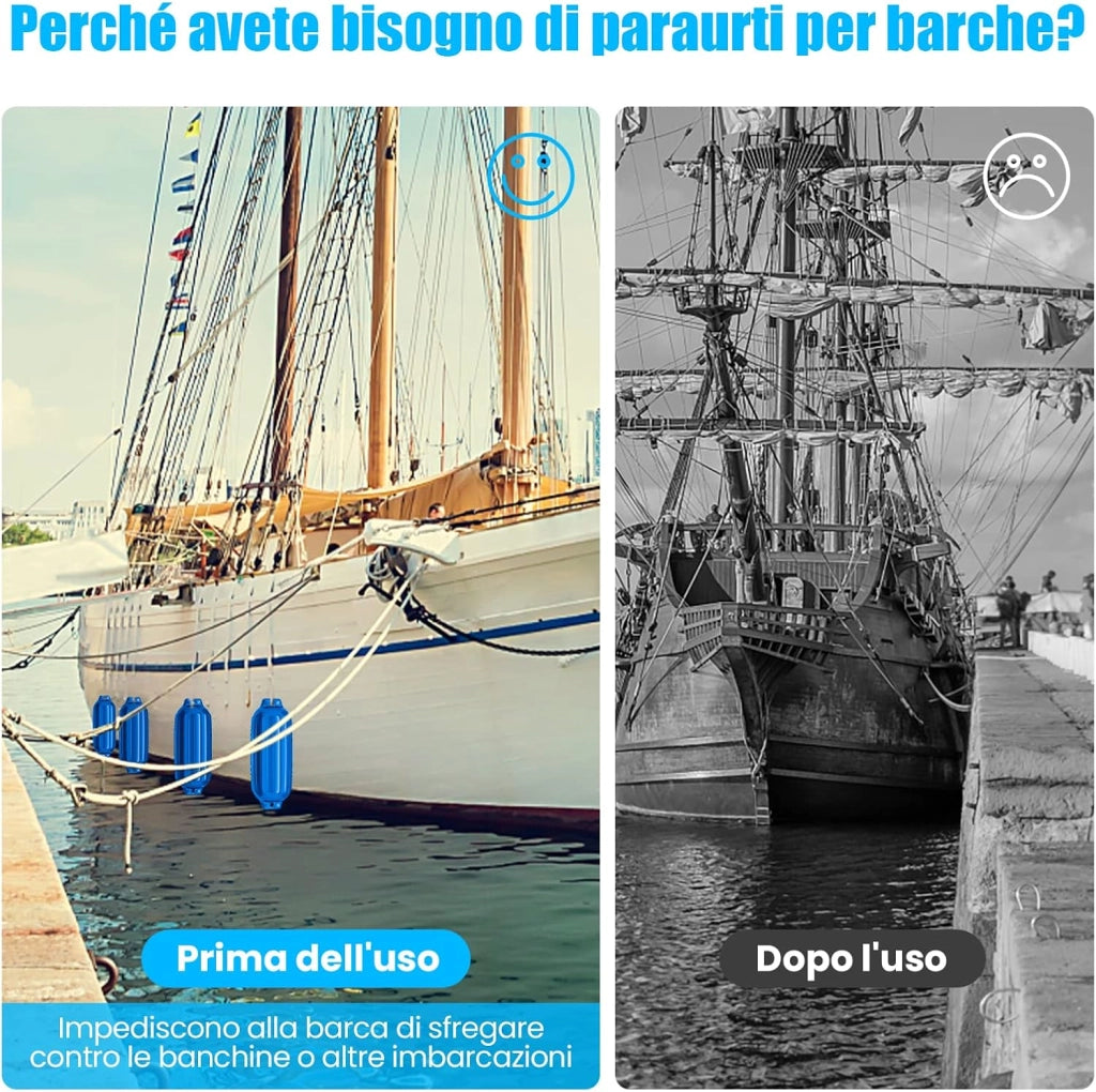 4 x Parabordi per Barca, Parabordi per Imbarcazioni, Gommonni, Boat Fender