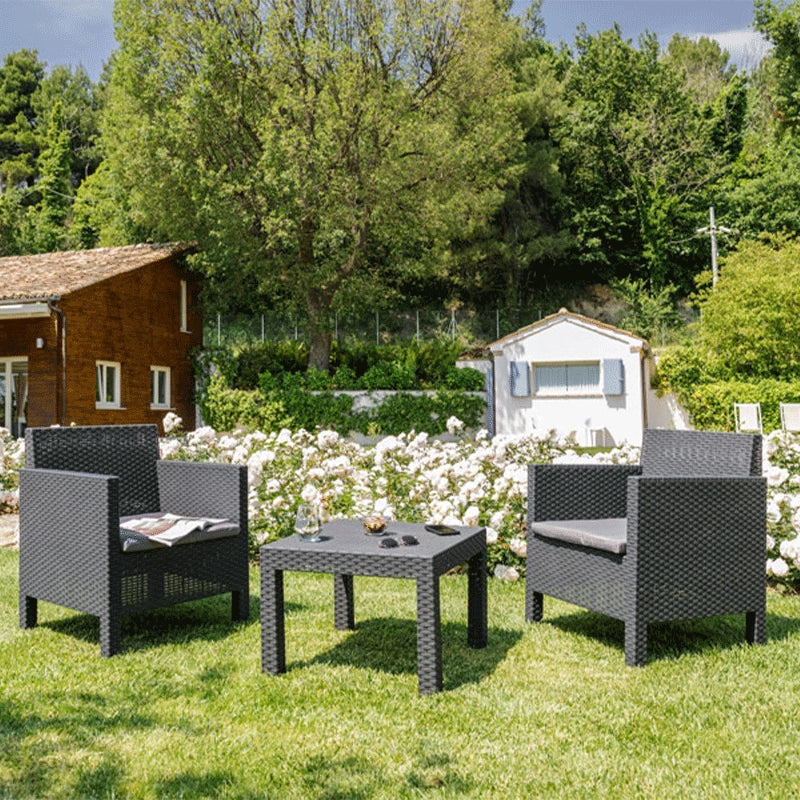 Set da giardino 2 posti PENELOPE â€“ Nero antracite