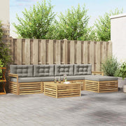 Set di divani da esterno 7 pz Bianco e Grigio Chiaro Poliestere 3390351