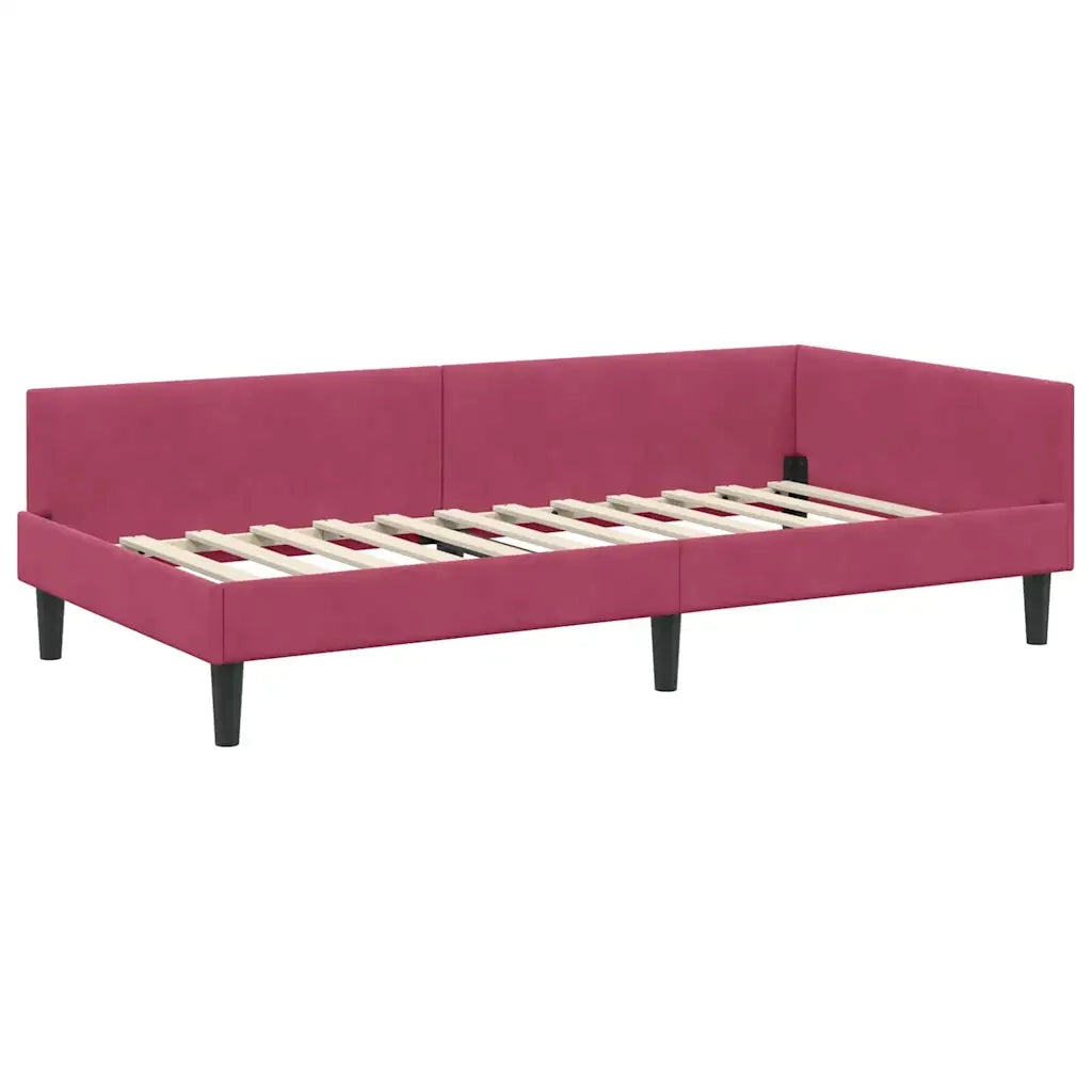 Struttura Letto Angolare con Materasso 2 pcs Verde Velluto