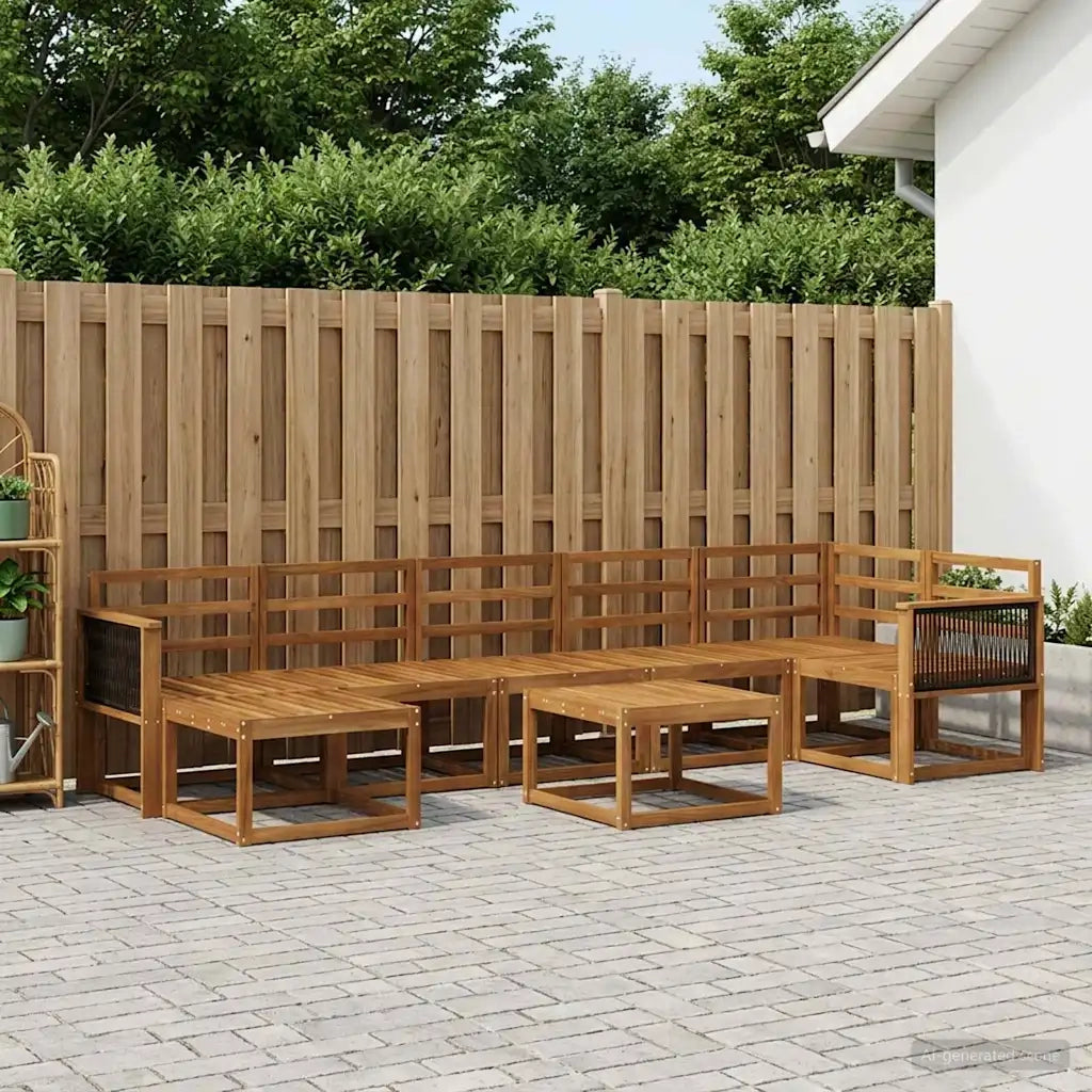 Set di divani da esterno 8 pcs Naturale