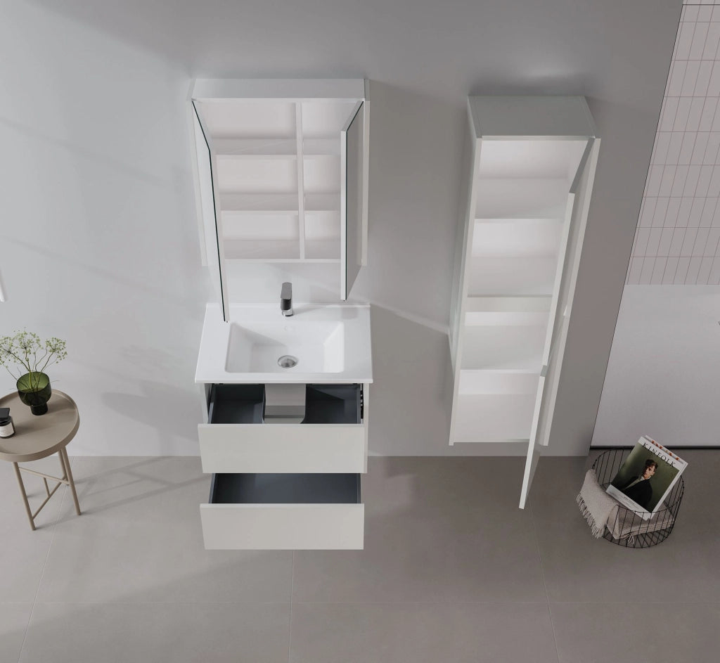 Set mobile lavabo con specchio (2 pezzi) "Arno 65" - 65 x 45 x 52 cm - Cashmere