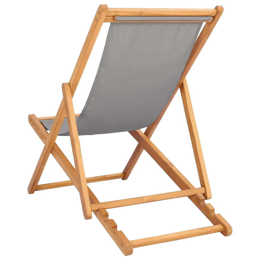 Sedia da spiaggia Grigio Chiaro Legno di teak solido 42032664