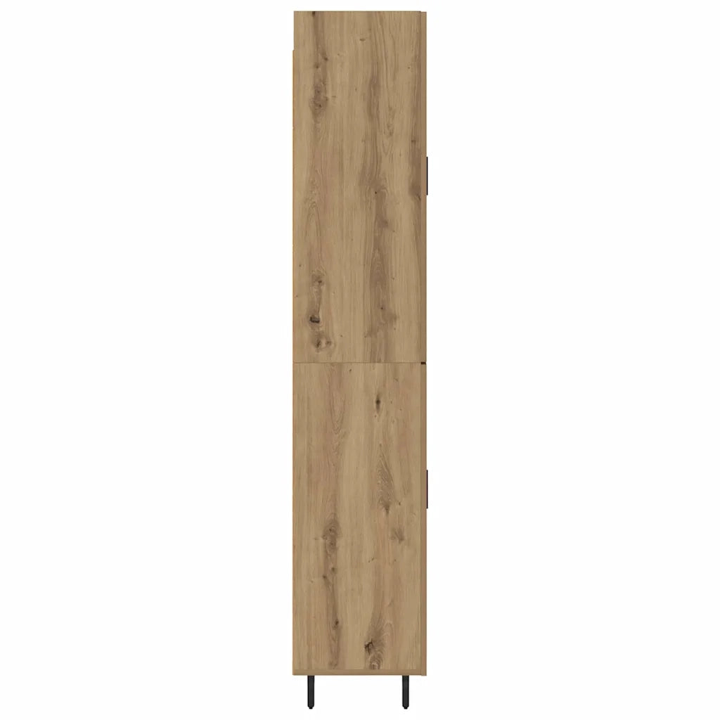 Credenza 2 pcs Rovere artigianale Legno Stratificato e Vetro 3415876