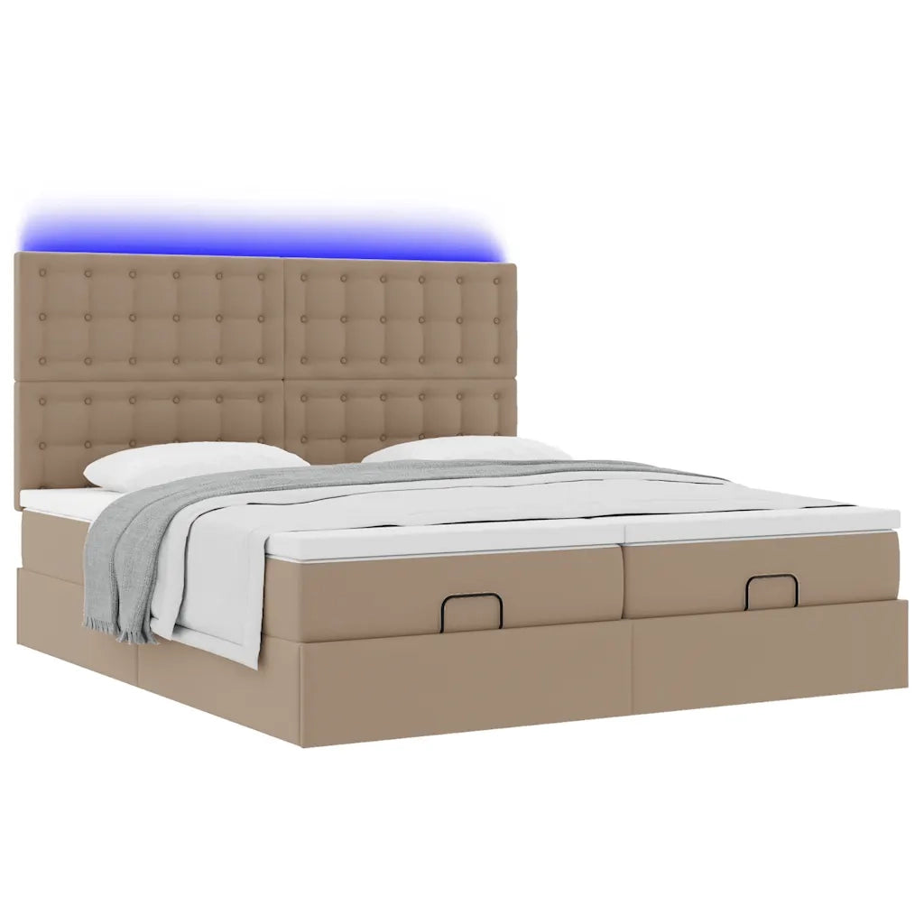Struttura Letto Pouf con Materassi 200x200cm Similpelle 3314512