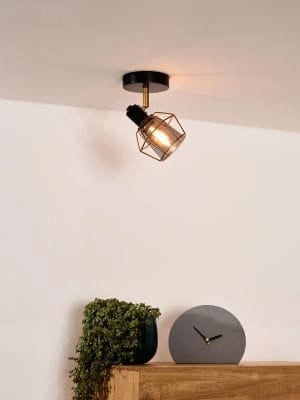 Faretto soffitto Lucide Nila E14 25W nero oro 77977/01/30