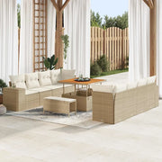 Set Divano da Giardino 11 pcs Beige e Crema polyrattan 3363936