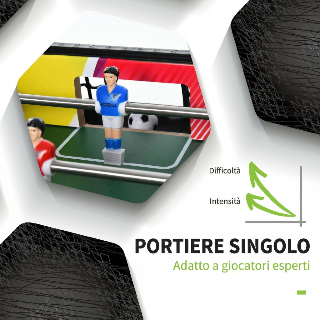 Calcio Balilla ¨C Minimal ¨C Legno, Acciaio Inox, Plastica, 86.5x43.5x63 cm, Multicolore