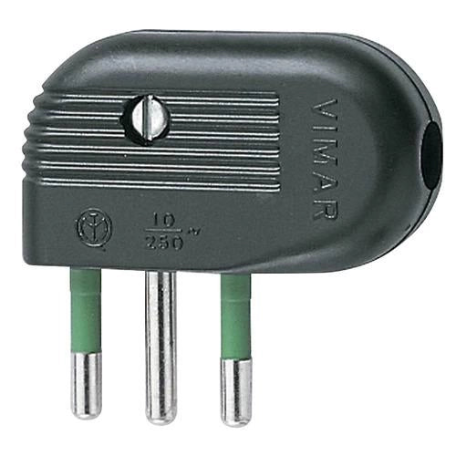 SPINA 2P+T 10A 90° NERO