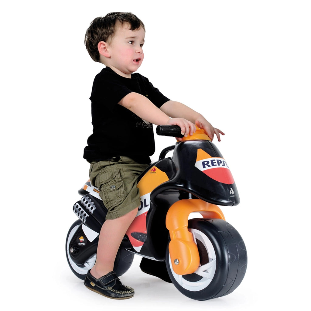 Moto Cavalcabile per Bambini Neox Repsol Stile Racing Senza Pedali Nero