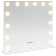 Specchio LED da Vanit¨¤ Bianco 50 x 10 x 44 cm Vetro e acciaio