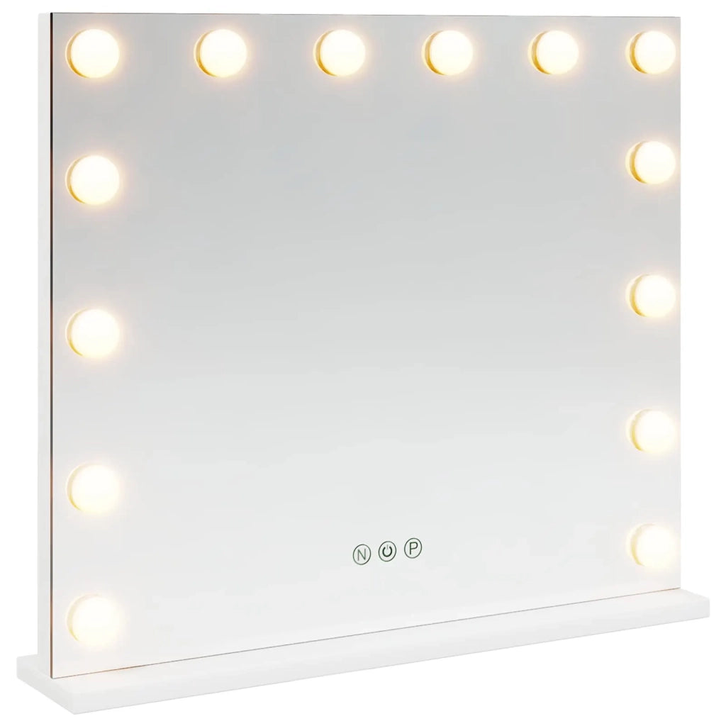 Specchio LED da Vanit¨¤ Bianco 50 x 10 x 44 cm Vetro e acciaio