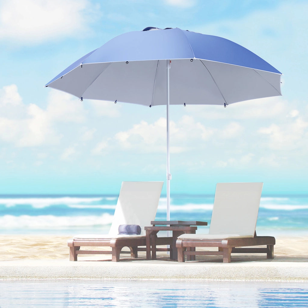 Tenda da sole da spiaggia 2 in 1 ¨C zephmum ¨C 210x222 cm blu