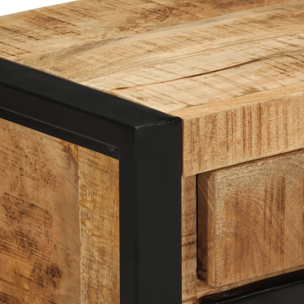 Comodino 40x30x50 cm in Legno Massello di Mango Grezzo 4013559