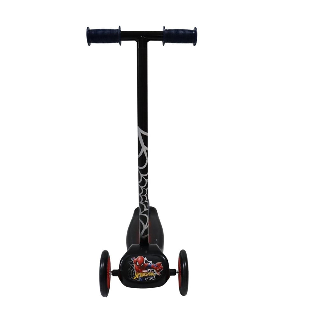 Monopattino per Bambini a 3 Ruote Licenza Marvel Spiderman Lean-to-Steer Cuscinetti ABEC-5 Nero