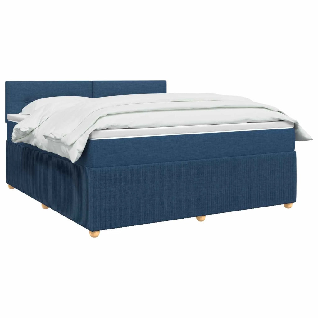 Letto box spring con materasso Blu 160 x 200 cm Tessuto 3451509