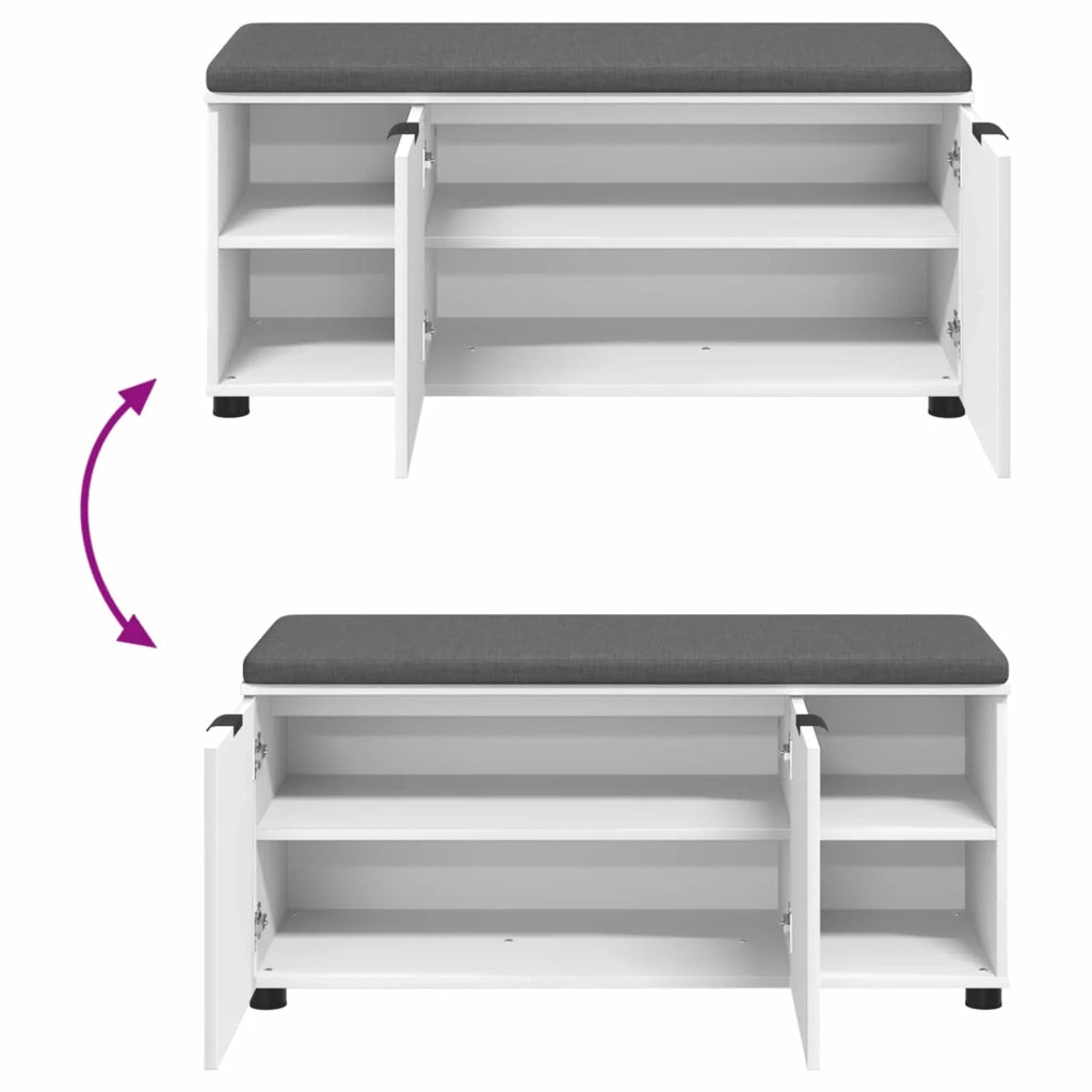 Panca per ingresso con cuscino-Sgabello-Panca da Corridoio Bianco 100 x 38 x 46 cm 702056