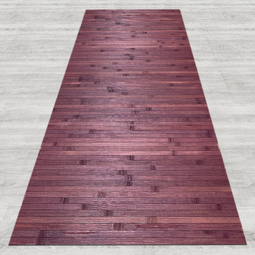 Tappeto Passatoia In Vero Bamboo Tappeto Cucina Ingresso In Legno Antiscivolo Aderente Lavabile E Antimacchia Tagliabile  - Viola - 50x250 cm
