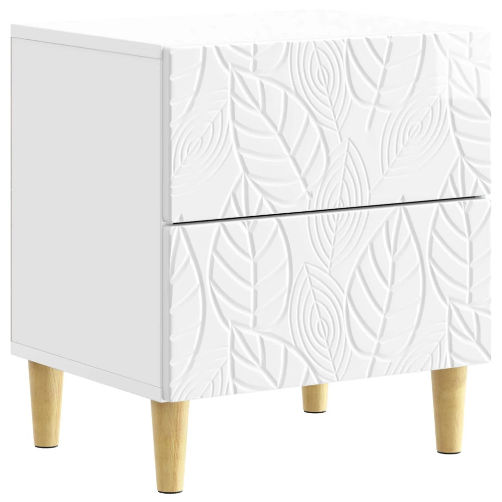 Comodino 2 pz Bianco Lucido 43 x 34,5 x 48 cm 894994