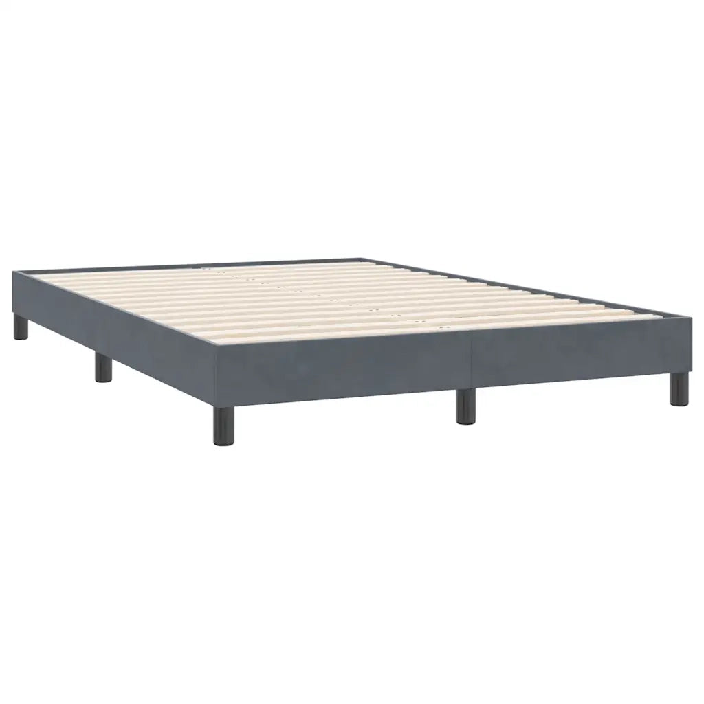 Letto a Molle senza Materasso Grigio Scuro 140x220 cm Velluto 3315874
