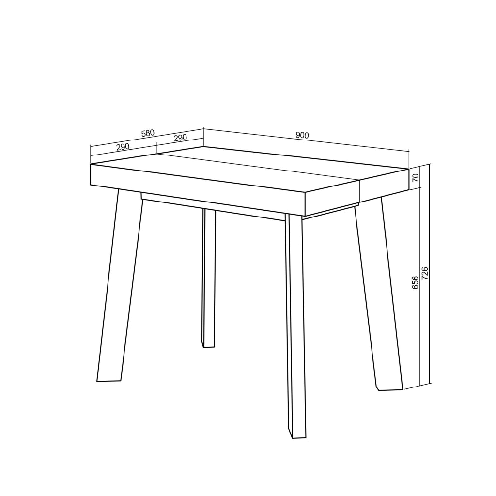 Consolle allungabile, 262x90x73cm, Per 12 persone, Gambe in legno, colore Rovere RF3086