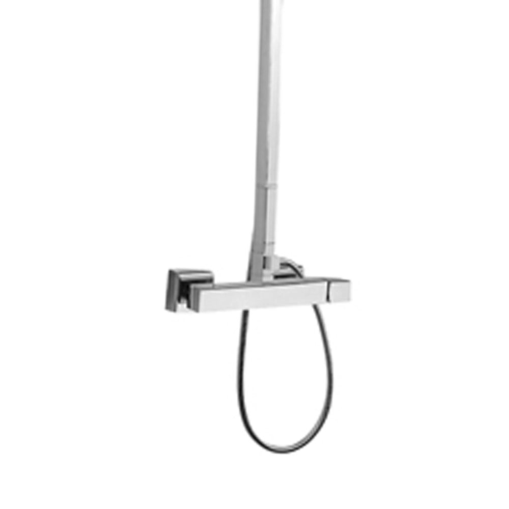 Set doccia in ottone cromato con flessibile - serie qubika