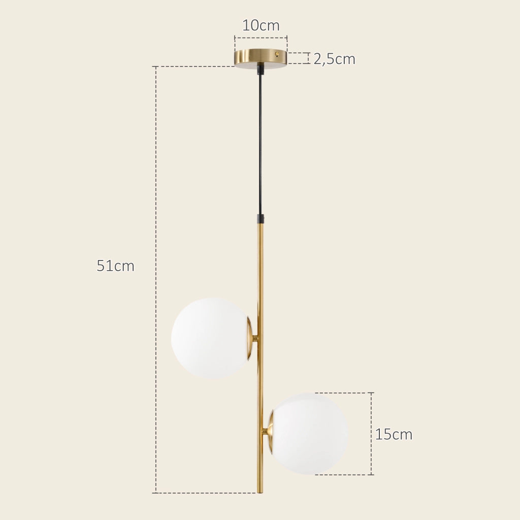 Lampadario a sospensione ¨C zephmum ¨C testa doppia regolabile, colore oro