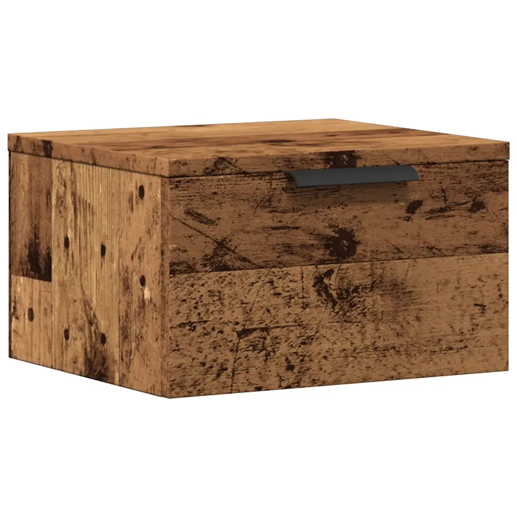 Comodino a Muro Legno Antico 34x30x20 cm 856979