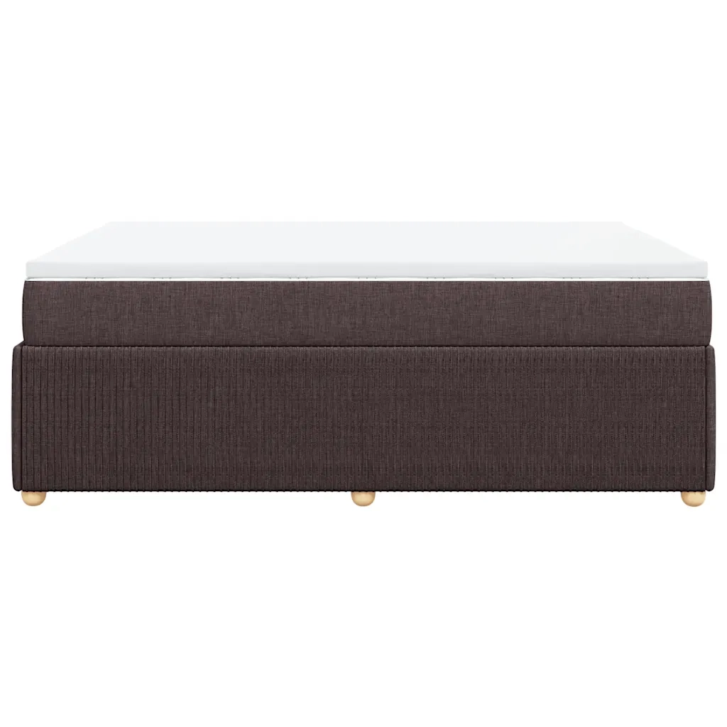 Giroletto a Molle con Materasso Marrone Scuro 140x190cm Tessuto