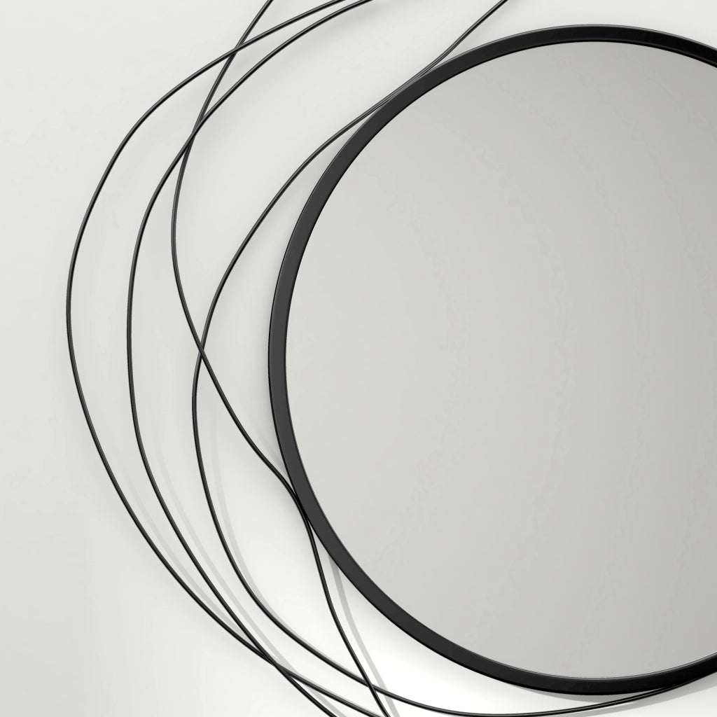 Specchio rotondo in metallo nero ¨C Minimal ¨C ¦µ65 cm