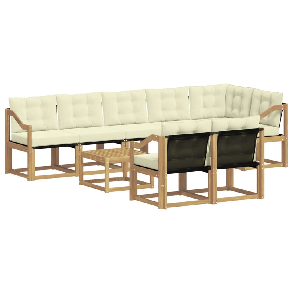 Set di divani da esterno 9 pz Bianco e Crema 3389628