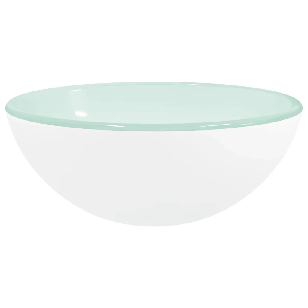 Lavandino in Vetro-Lavabo Temperato 30x12 cm Bianco