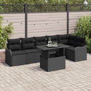 Set Divano da Giardino 7 pcs Nero Rattan in Polipropilene 3357216