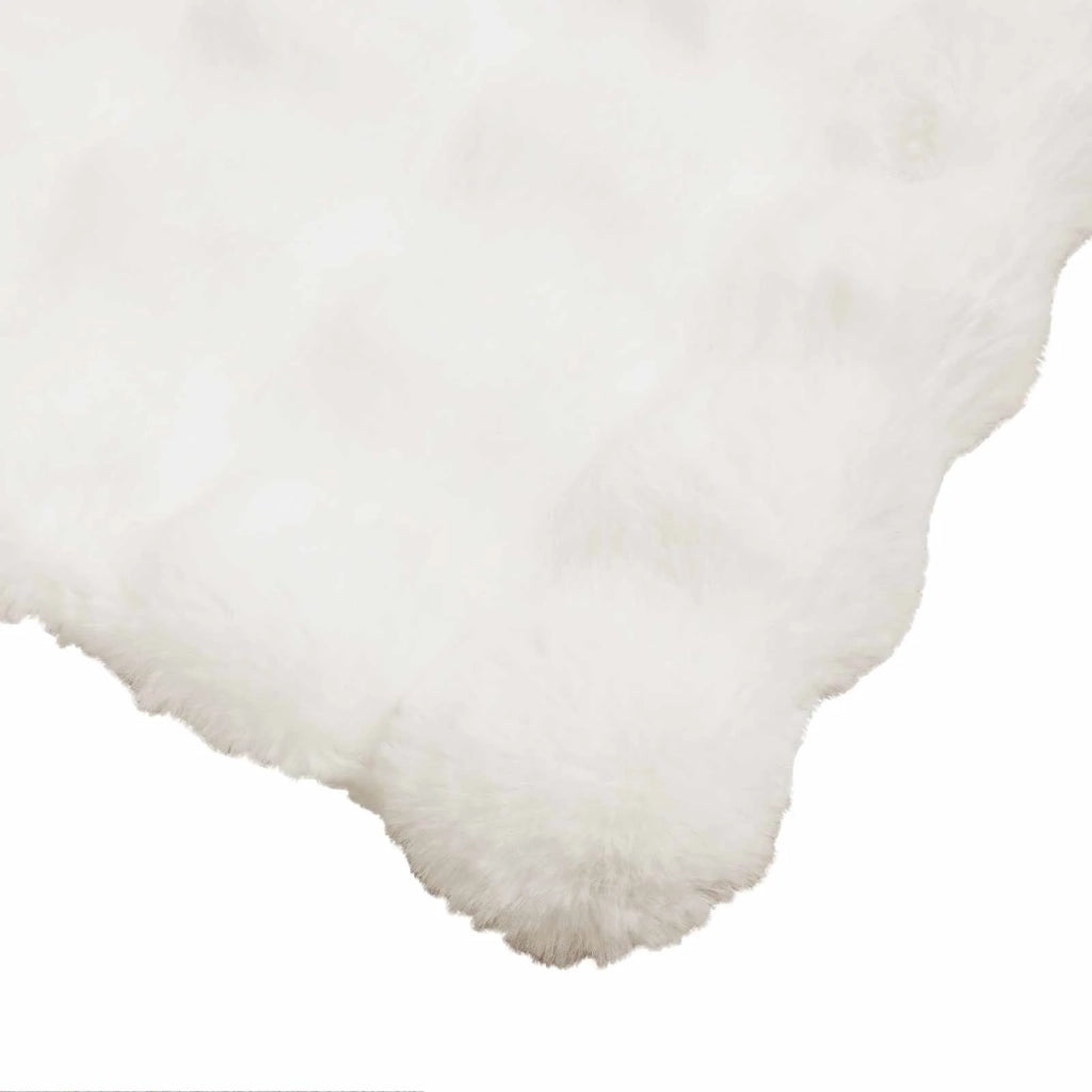 Coperta antiscivolo in sintetica di coniglio Olite 4 pcs Bianco 42021847