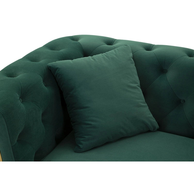 Divano Emy Verde Con Cuscini cm 162x83x76